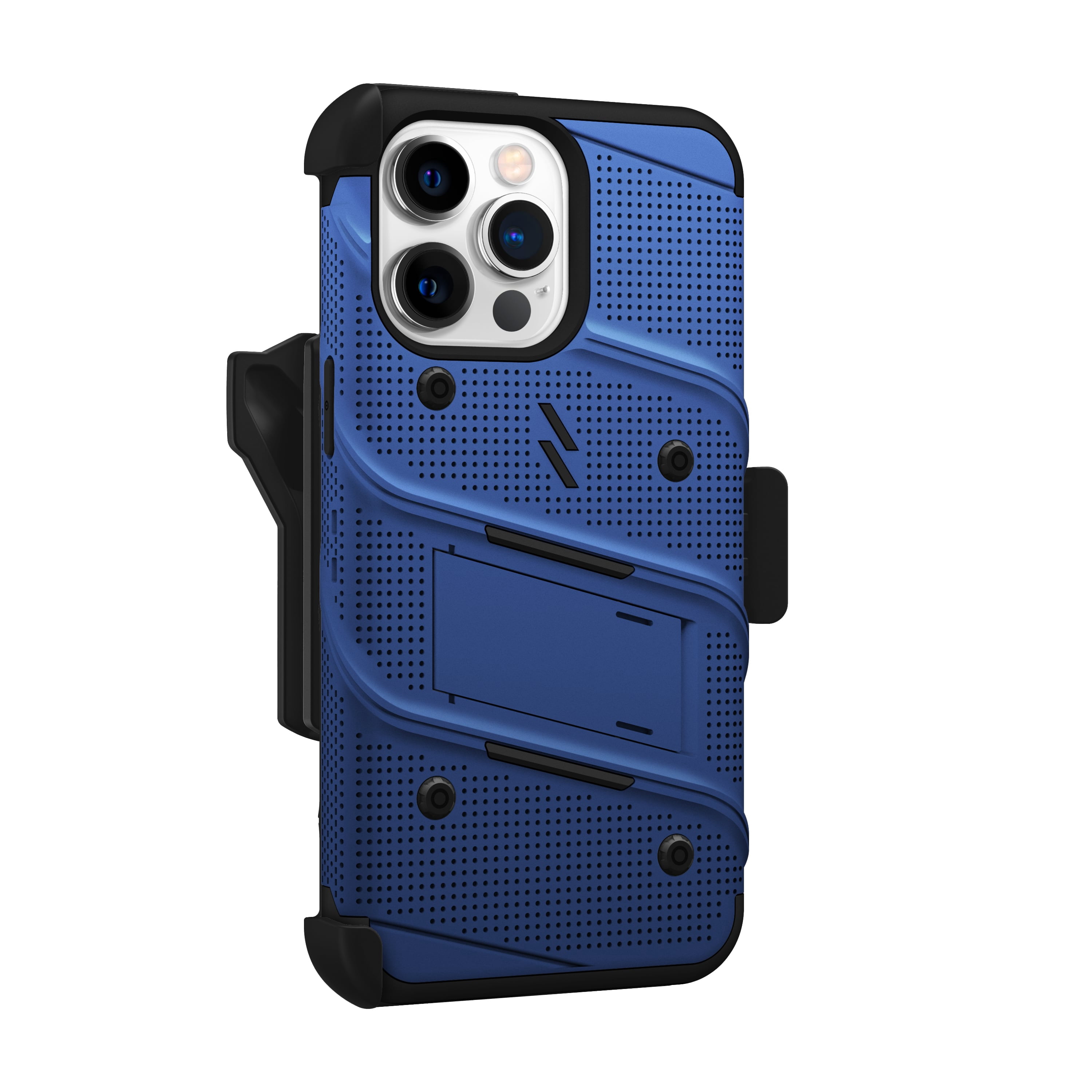 ZIZO BOLT Bundle for iPhone 14 Pro Max (6.7) Case with Screen Protector Kickstand Holster Lanyard - Blue