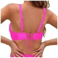 thumbnail image 4 of Swimsuit Top with Underwire Women Lace Up Swimwear Tops Full Coverage Bikini Top Push Up Swim Crop Top Tie Back Bathing Suit Tops Female Womens Bikini & Tankini Tops(Hot Pink,L), 4 of 6