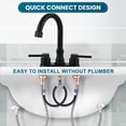 thumbnail image 4 of Wowow 4 in. Centerset Double Handle High Arc Bathroom Sink Faucet with Pop Up Drain in Matte Black, 4 of 8
