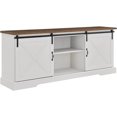thumbnail image 1 of Modern Farmhouse Sliding X Barn Door TV Stand for TVs up to 80 Inches, 70 Inch, Reclaimed Barnwood and Brushed White My Lux Decor Round, 1 of 6