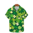 thumbnail image 5 of COSFO Summer Mens Short Sleeve Button Down Shirts St Patricks Day Short Sleeve Tops Relaxed Fit Collared Graphic Men Shirts, 5 of 5