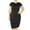 Black, variant on Njagoc3 Plus Size Women's Summer Solid Color Bodycon Mesh Panel Short Sleeve Round Neck Midi Work Office Dress