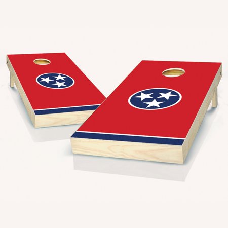 Skip's Garage Tennessee Flag Solid Wood Cornhole Board Set