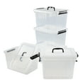 thumbnail image 3 of Jekiyo 12 Quart Clear Storage Box with Handle, Plastic Lidded Storage Bins, 6-Pack, 3 of 7