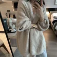 thumbnail image 2 of ZHaobin Knitted Cardigan Women Oversized Sweater Coat Korean Fashion Thicken Knitwear Winter Streetwear Casual Jumpers (Khaki,One Size), 2 of 6