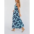 thumbnail image 5 of Biezeib Women Long Dress, Sleeveless Crew Neck Backless Flower Print Tank Dress Summer Cocktail Dress, 5 of 6