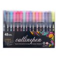 thumbnail image 2 of NANDIYNZHI Double Line Outline Pens ,48 Colors Outline Metallic Markers Double Line Pen,Outline Markers Glitter Markers, Outline Markers Pens for Art, DIY Photo Album, Greeting Cards, Craft Projects, 2 of 8
