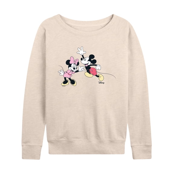 Disney - Mickey And Friends Lightweight French Terry Wide Neck Long Sleeve Graphic Shirt