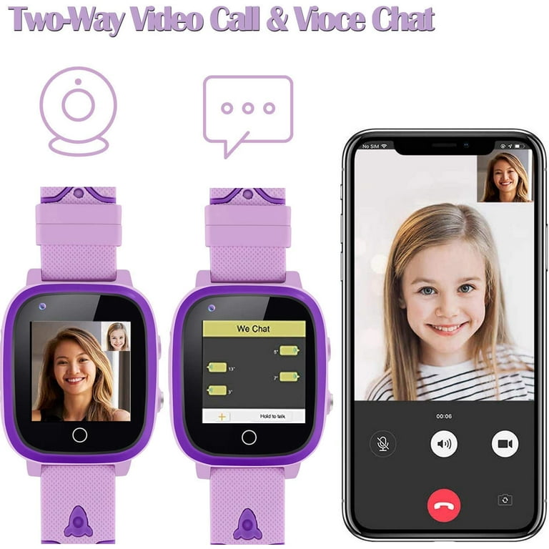 4G Kids Bluetooth Smartwatch GPS Tracker Kids Smart Horloges Telefoon voor Meisjes Jongens Videogesprek 4G Digitale Camera Waterdichte LBS WIFI Locator Anti Verloren Veilige Bescherming Kerst