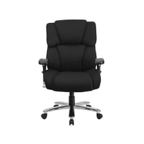 Pemberly Row Big and Tall Fabric Swivel Office Chair in Black