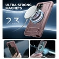 thumbnail image 4 of Dexnor Magnetic Case for Samsung Galaxy S24 Ultra Case, Compatible with Magsafe, 2 Front Frames & Built-in Screen Protector, Bumper Rugged Shockproof Full-Body Protective Cover with Kickstand,Pink, 4 of 8
