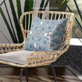 thumbnail image 3 of Amrita Sen Designs  20 x 20 in. Paisley Leaf Geo Broadcloth Indoor & Outdoor Zippered Pillow - Muted Blue, Beige & White, 3 of 4