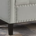 thumbnail image 5 of PORKISS Velvet Storage Bench, Upholstered Tufted Button Storage Ottoman with Nails Trim, Modern End of Bed Seat with Armrest for Living Room, Bedroom, Entryway, Gray, 5 of 9