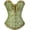 Green 819, variant on Women's Vintage Floral Corset Bustier Top, Zipper Front Burlesque Lingerie