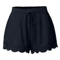thumbnail image 2 of Shorts for Women 2026 Summer Casual Lightweight Elastic Waist Lace Hem Dressy Shorts Beachwear, 2 of 4