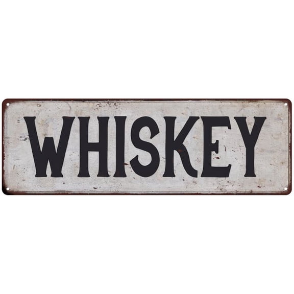 WHISKEY Vintage Look Rustic Metal City State Sign 6 x 18 High Gloss Metal 206180041088