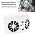 thumbnail image 3 of Cooling Fans, Double Duct Exhaust Radiator Car Fan Angle Adjustable Double Motor with Solar Panel Temperature Display for Car Door Glass, 3 of 7