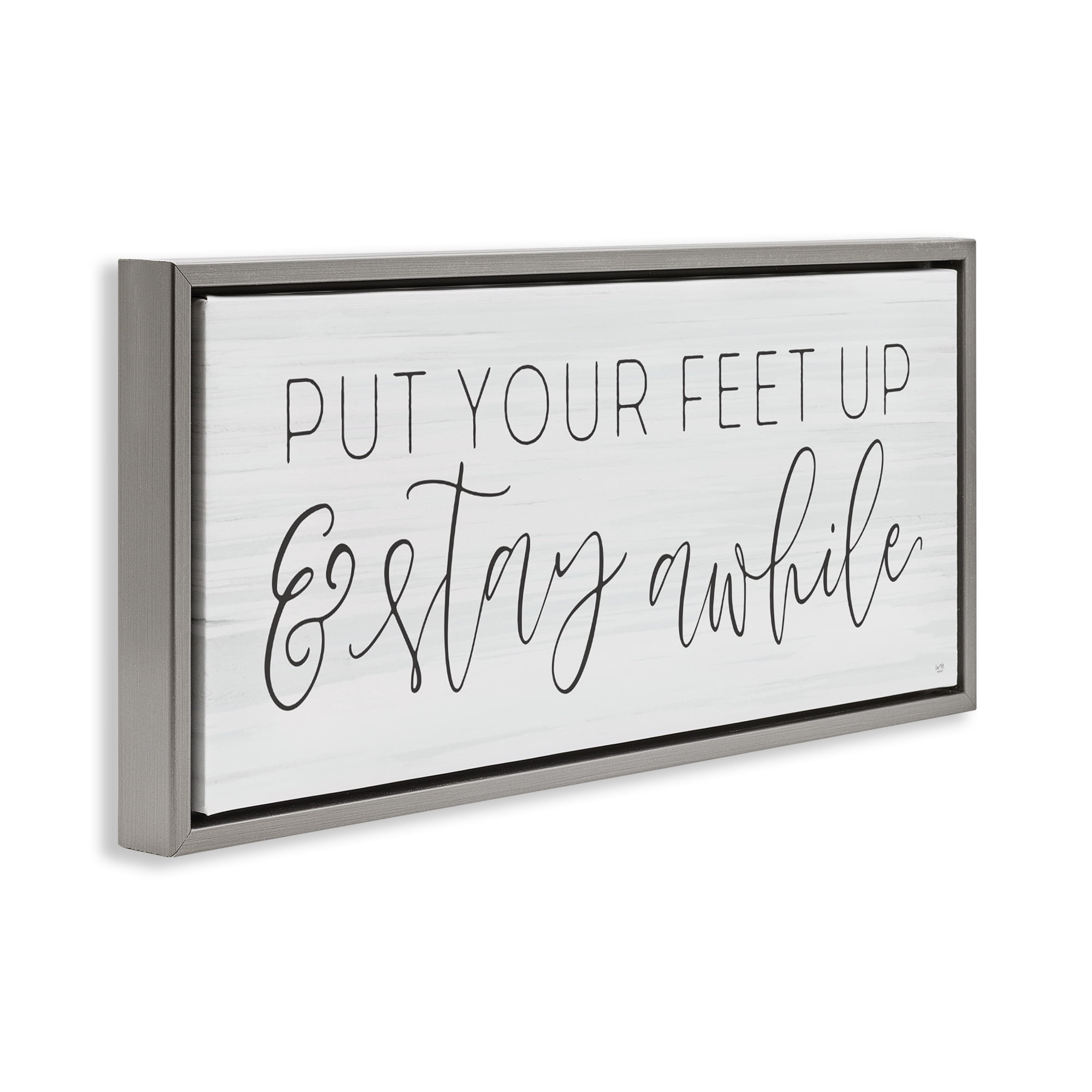 Stupell Industries Put Your Feet Up Gray Framed Floater Canvas Wall Art, design by Lux + Me Designs