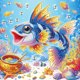 thumbnail image 1 of Kit Con Forma Especial Parcial DIY 5D Peces 30x30cm, 1 of 9