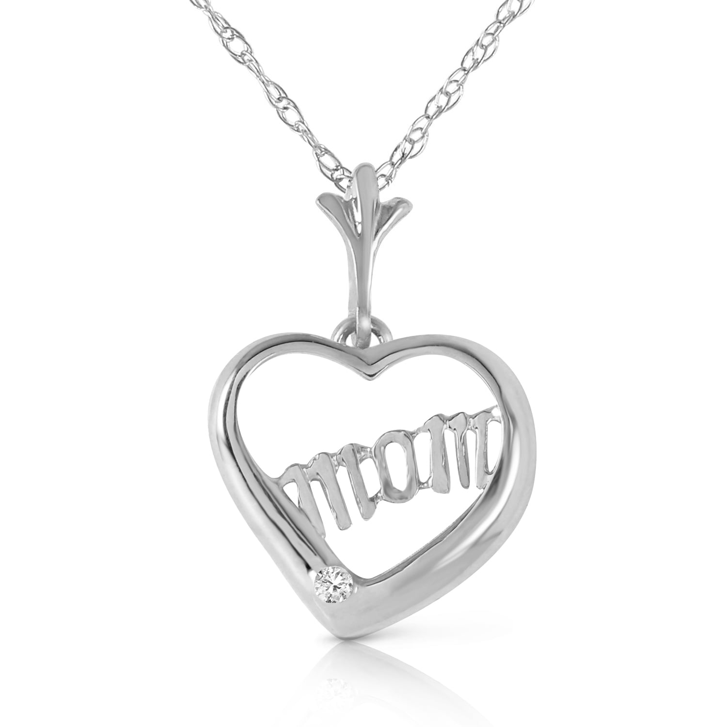 Galaxy Gold 14K Solid Gold Natural Diamond Pendant Necklace for Women - White Gold Fine Jewelry