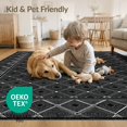 thumbnail image 4 of ODIKA 5'x7' Washable Area Rug Non-Slip, Chair-Friendly Retro Abstract Grid Reptile Geometric Aesthetic Snake Serpent Refined Structured for Dining Room, Under Table, Home Office, 4 of 7