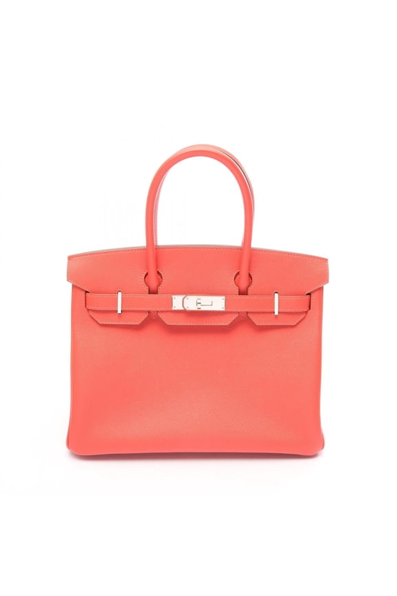 Pre-Owned Hermes Birkin 30 Handbag, Leather, Calfskin (Cowhide), Veau Epsom, Women's, Red
