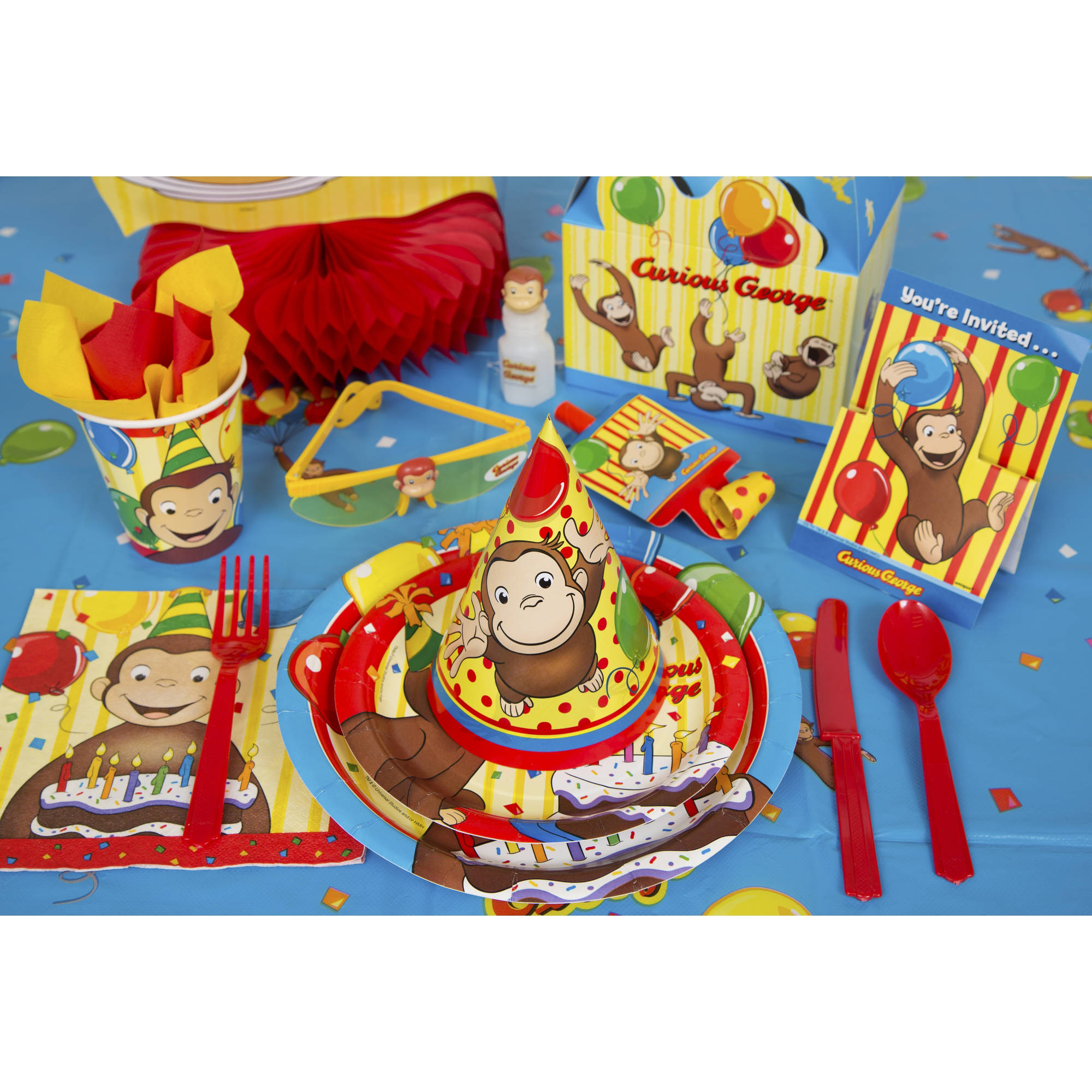 Unique Industries Curious George Assorted Colors Animal Print Round Paper Party Supply Sets, (8 Pieces) 9" - image 2 of 2