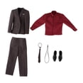 thumbnail image 4 of Ropa de figura masculina a escala 1/6, traje completo, ropa informal, elegante, pantalones de vestir, abrigo de disfraz para muñecos masculinos de gris oscuro, 4 of 9