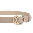 thumbnail image 2 of Earnda Women Leather Belts Fashion Ladies Waist Gold Buckle Belt Beige Large, 2 of 5