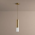thumbnail image 5 of 18 Inch 11.9W 120V 1 Led Pendant-Aged Brass Finish-Matte White Glass Color-3000 Color Temperature Oxygen Lighting 3-654-40, 5 of 7