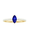 thumbnail image 4 of Rosec Jewels Certified Lab Grown Blue Sapphire Promise Ring for Women - 4X8 mm Marquise Shape - Blue Sapphire Diamond Ring, 18K Yellow Gold, US 9.00, 4 of 8