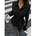 thumbnail image 6 of PRETTYGARDEN Women's Peplum Button Down Work Shirts Cotton Long Sleeve, Collared Business Casual Tops, Elastic Waist, Fall Blouses Dressy, Teacher Clothes for Office, Going Out, 6 of 9
