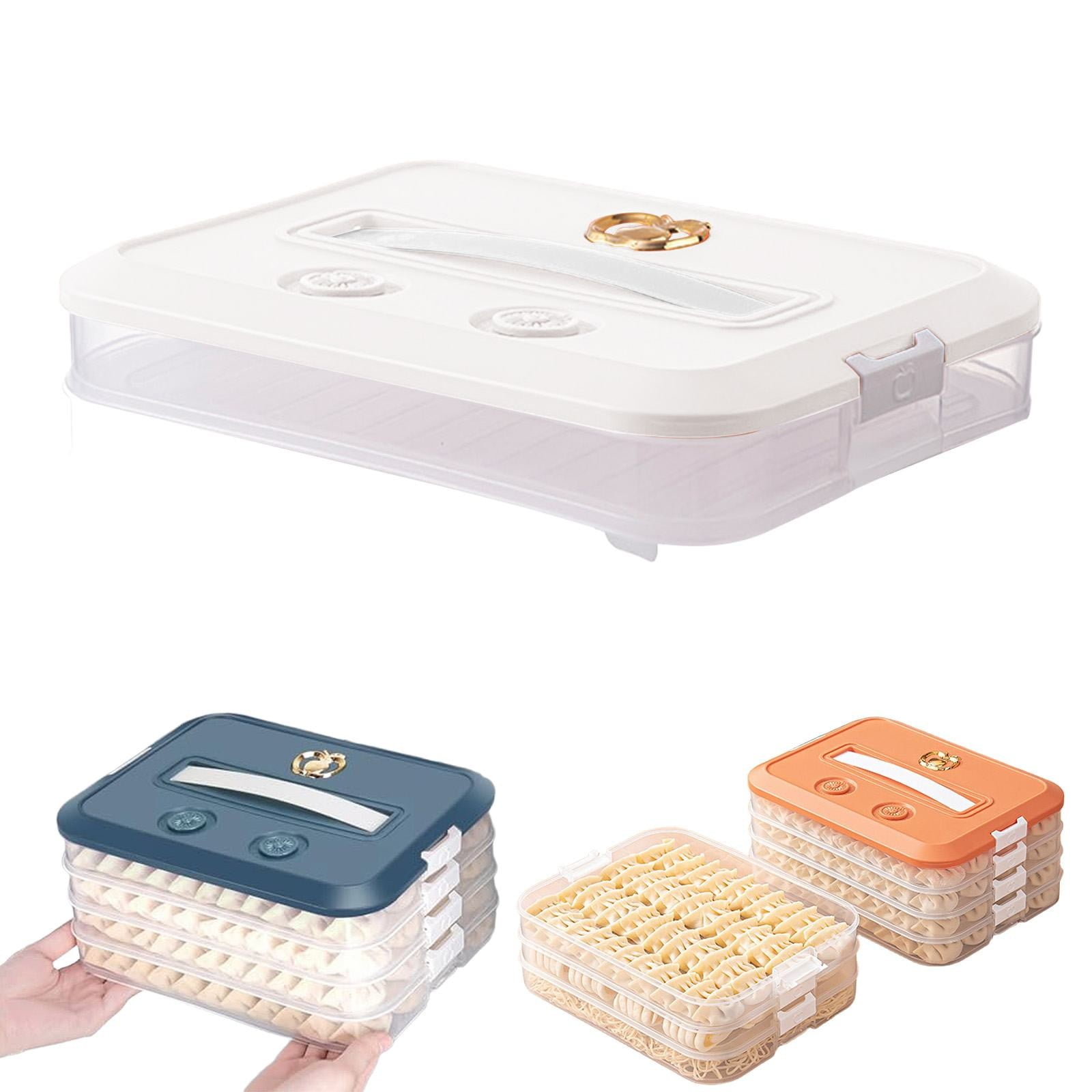 PP Dumpling Box Large Airtight Containers Veggie Tray with Lid Clear Container with Lid Egg Tray for Refrigerator Veggie Containers for Refrigerator Rice Storage Box Egg Case
