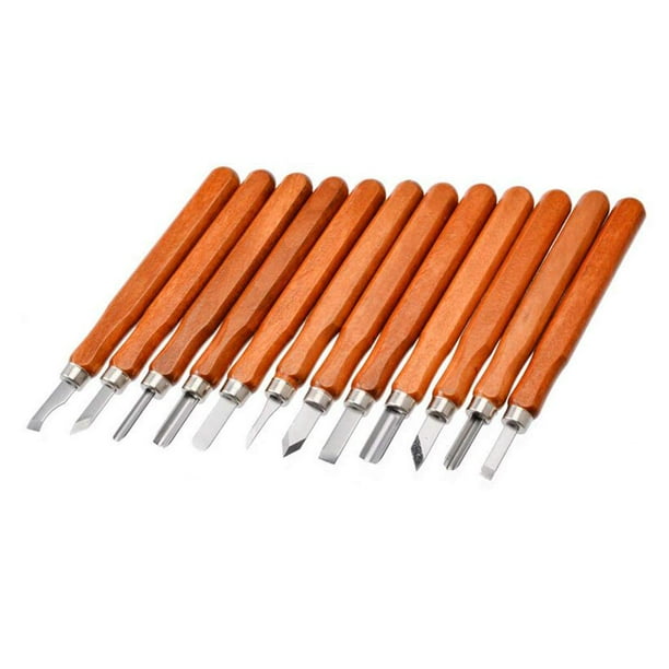 Juego de cuchillos para tallar madera - Juego de 12 piezas de herramientas para tallar madera a mano para adultos y niños Kit de tallado de regalo - Escultura multiusos, jabón