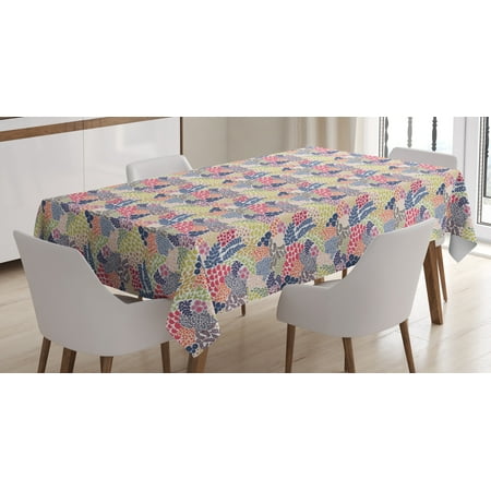 

Ambesonne Garden Art Tablecloth Rectangular Table Cover Flower Petals in Harmony 60 x90 Multicolor