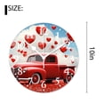 thumbnail image 2 of 10 Inch Wall Clock Battery Operated Silent Clock Decorative for Office, Kitchen, Outdoor, Living RoomRed Truck with Hearts Multicolor, 2 of 4