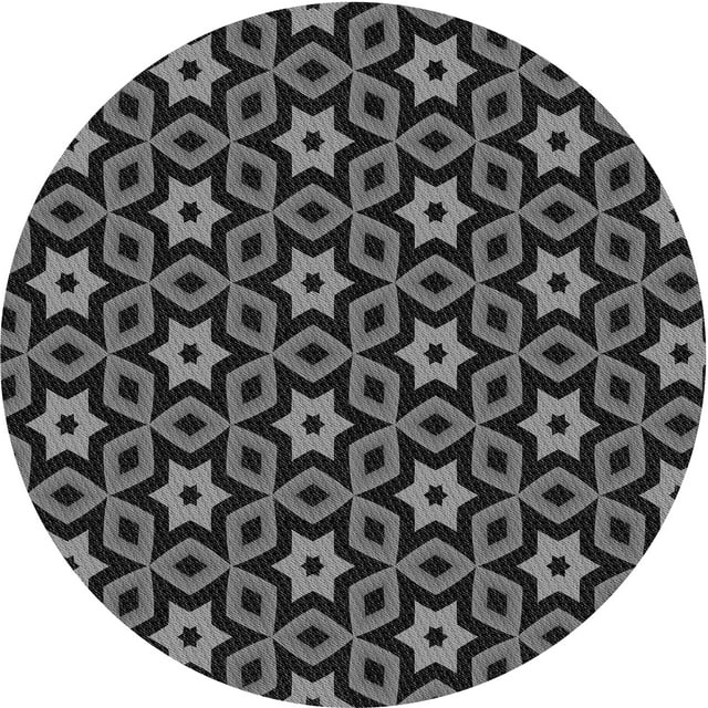 Ahgly Tapis d'Intérieur Lavable en Machine Carré Noir Charbon, 3 Pieds Carré
