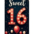 thumbnail image 4 of Yatrandify Marquee Lights Sweet 16 Birthday Milestone Banner Red Balloons Celebration for Birthday Party Indoor Decoration Photo Shoot, 4 of 8