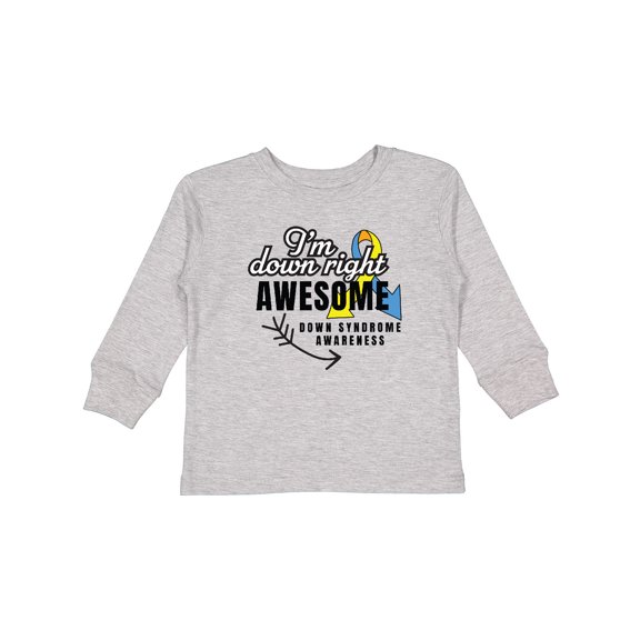 Inktastic Im Down Right Awesome Down Syndrome Awareness with Arrow Boys or Girls Long Sleeve Toddler T-Shirt