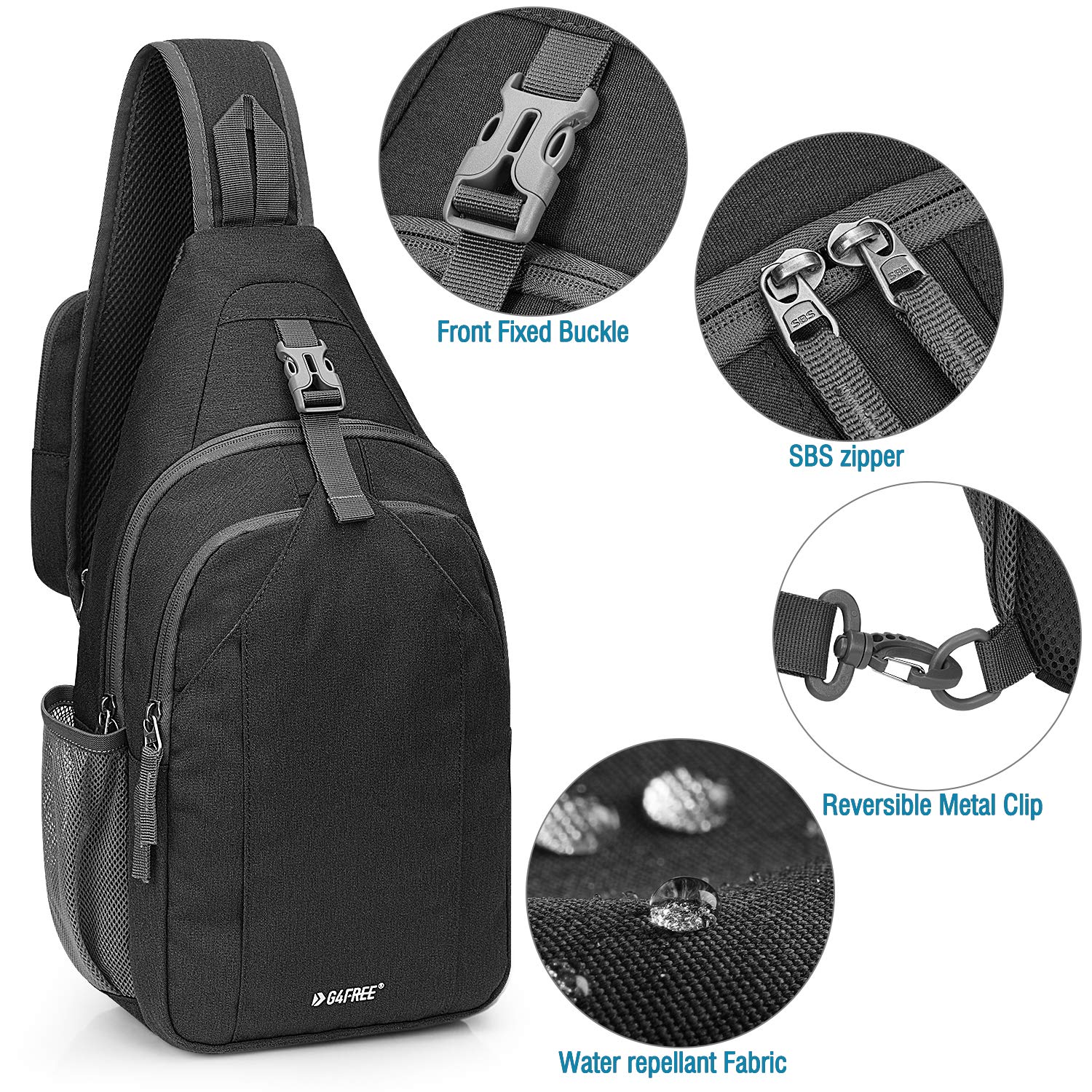 G4Free RFID Blocking Sling Backpack, 10L Capacity photo 5