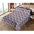 thumbnail image 4 of Ambesonne Abstract Modern Art Fitted & Flat Sheet with Sham 3 Pcs Set, Mosaic Look Art, Twin XL, Dark Sky Blue Coral, 4 of 5
