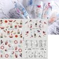 thumbnail image 4 of Pegatinas de uñas 4 en 1 con flores de Navidad, calcomanías con dibujos de copo de nieve, pájaro, Papá Noel, pingüino, alce, calcomanías de invierno, decoración de Año Nuevo deslizantes, SAI44-49 DE M, 4 of 4