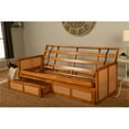 thumbnail image 3 of Kodiak Furniture Westport Full-size Wood Futon Set w/ Storage and Aqua Mattress, 3 of 18
