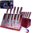 thumbnail image 1 of Professional Knife Set MK01 19pcs,Double Knife Holder Design,Complete Knives Set of Damascus Blade, Main Block of Magnetic Function and Child Block for Steak Knives, 1 of 6