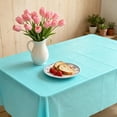 thumbnail image 4 of Disposable Solid Color Tablecloth 107.87x53.93 inch Rectangle Plastic Table Cover for Hotel Restaurant Home Birthday Party Dessert Table, 4 of 6
