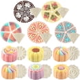 thumbnail image 2 of Molde para pastel de luna, juego de 2 prensas para galletas con forma de flor y triángulo con 11 diseños, utensilios para decorar pasteles para hornear, color blanco Sailing Electrónica, 2 of 5