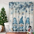 thumbnail image 4 of Christmas Gnomes Shower Curtains for Bathroom, Xmas Cute Gnomes Branch Balls Winter Snowflakes Wood Stripes Waterproof Fabric Shower Curtain for Bathroom Bathtub Decoration, Machine Washable, 36"x72", 4 of 9
