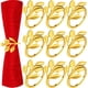 thumbnail image 1 of Aro para servilletas (9 hojas, dorado), 9 soportes de hebilla de servilleta de metal, utilizado para la decoración de la mesa del banquete de bodas, 1 of 5