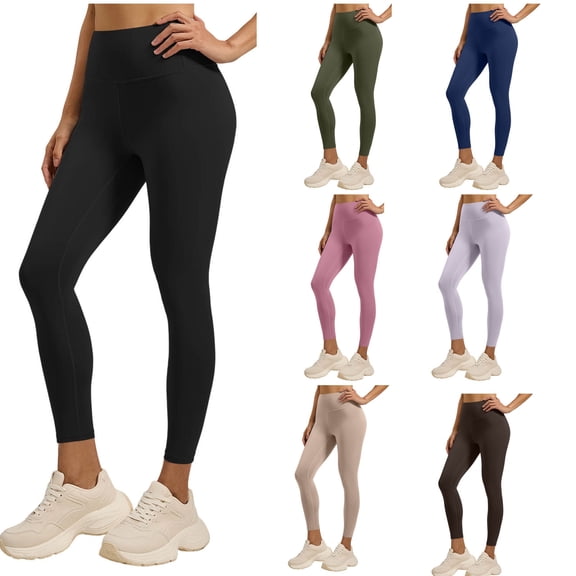 Women's Mid Waist Yoga Pants with Tummy Control, Soft Compression Leggings for Running, Gym, Workout & Daily Wear, Side Pocket | TruBelle,Army Green L