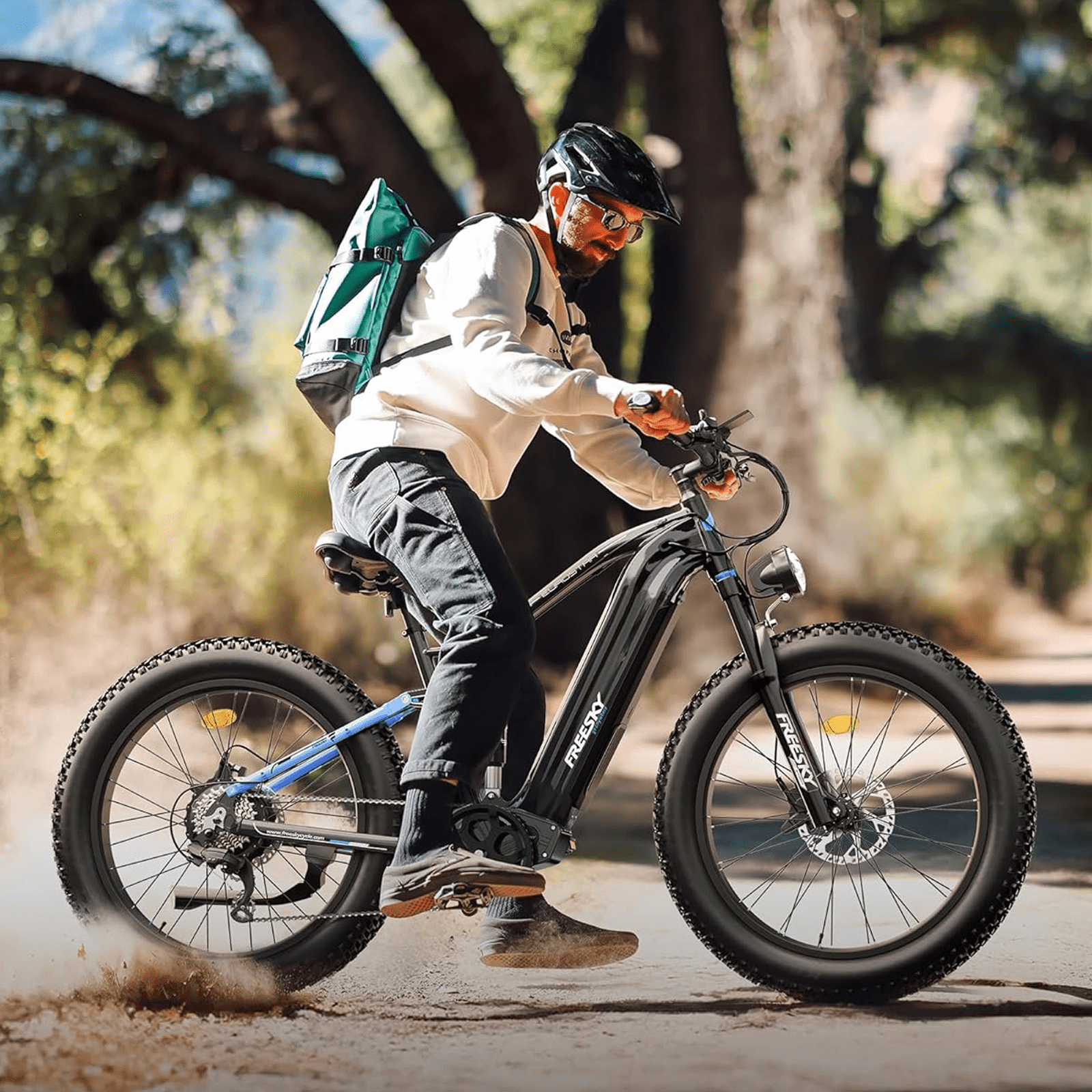 FREESKY 2000W Electric Bike for Adults, 48V 25Ah Removable Battery 37MPH 95Miles, 26" Fat Tire Full Suspension All-Terrain Mountain Bike, UL2849